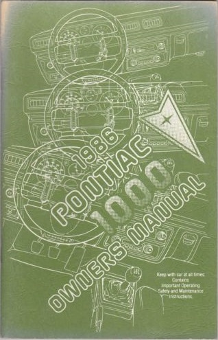 1986 Pontiac 1000 Owners Manual