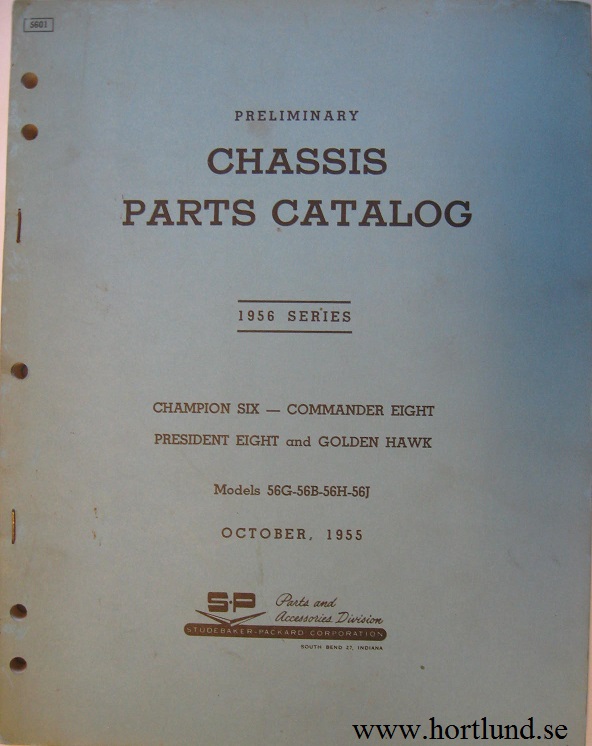 1956 Studebaker Preliminary Chassis Parts Catalog