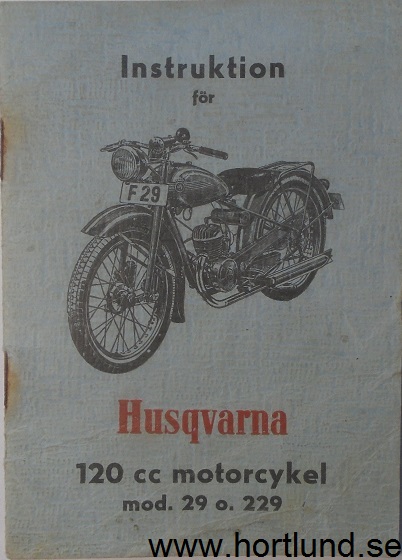 1952 Husqvarna 120 cc mod 29 o. 229 Instruktion 10-51