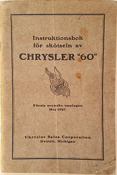 1927 Chrysler "60" Instruktionsbok svensk