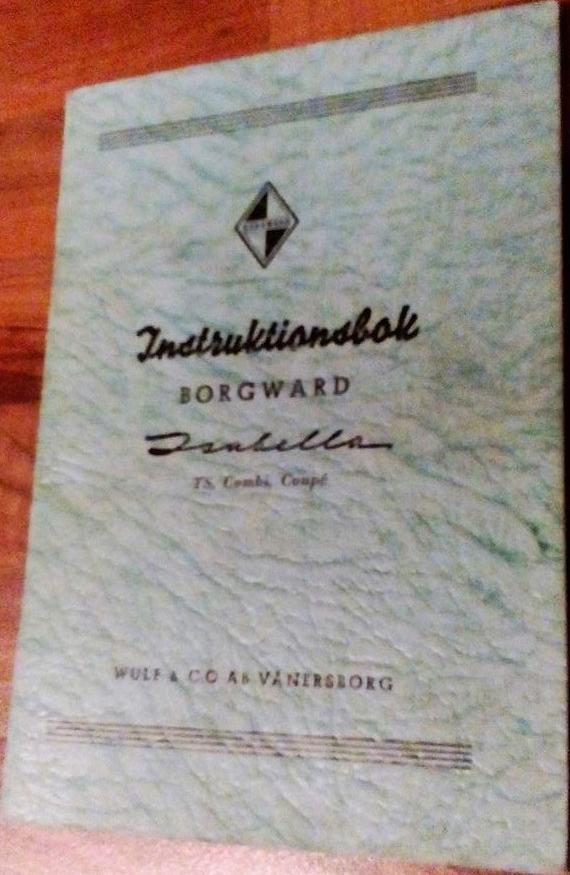 1961 Borgward Isabella Instruktionsbok svensk