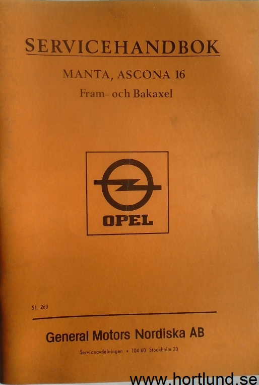 1971 Opel Manta-A & Ascona 16 Servicehandbok Elektrisk utrustning & Instrument