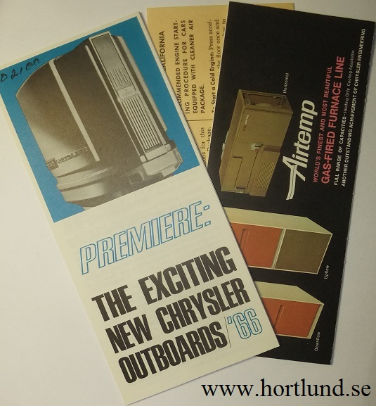 1966 Imperial, Chrysler, Plymouth, Valiant, Barracuda, Dodge och Dart Bilagor till Instruktionsboken