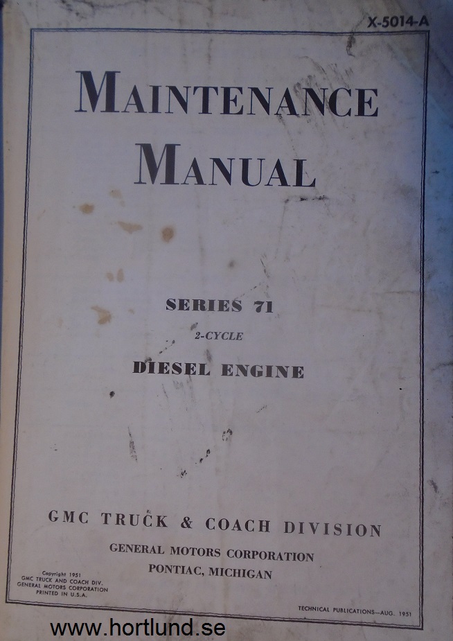 1950 GM Diesel Engine series 71 Maintenance Manual - 2