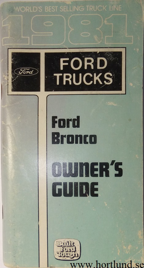 1981 Ford Bronco Owners Manual
