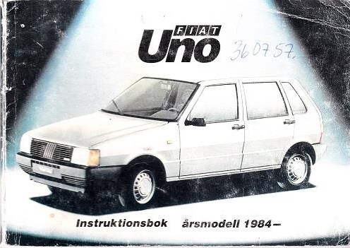 1984 Fiat Uno instruktionsbok