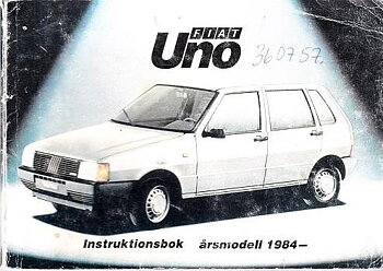1984 Fiat Uno instruktionsbok