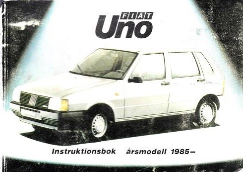 1985 Fiat Uno instruktionsbok