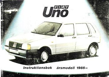 1985 Fiat Uno instruktionsbok