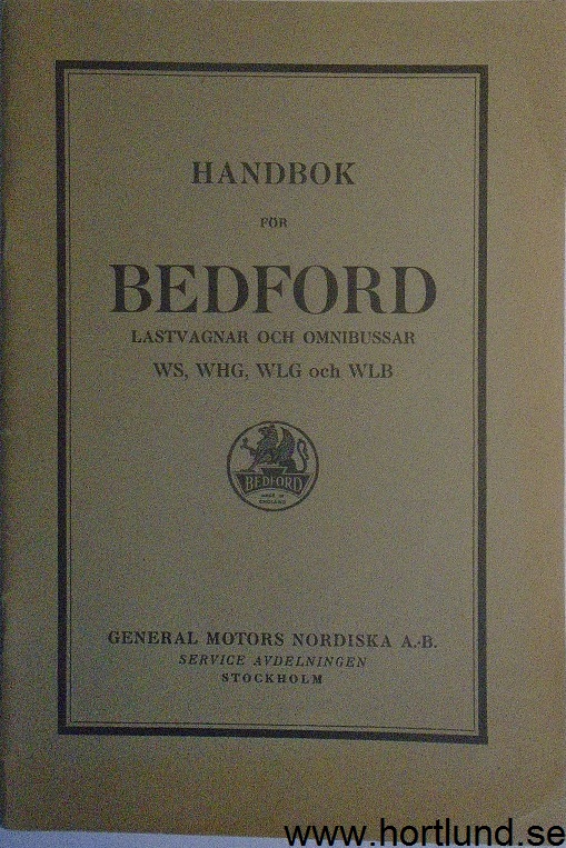 1933 Bedford Lastbil och buss Handbok