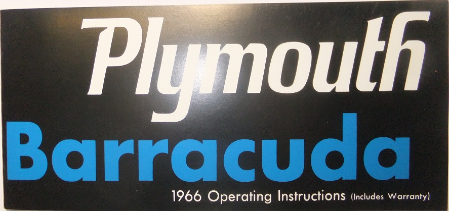 1966 Plymouth Barrcuda Operating Instructions