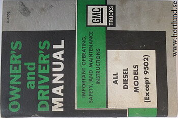 1970 GMC 5500-9500 Diesel Truck Owner's Manual