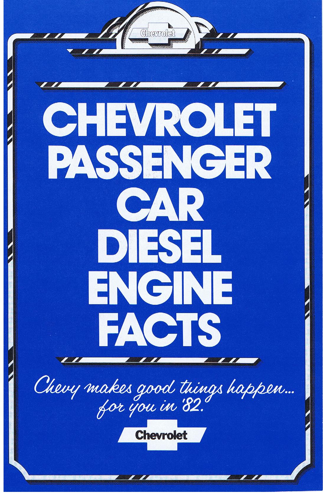 1982 Chevrolet Passanger Car And Diesel Engine Facts Broschyr