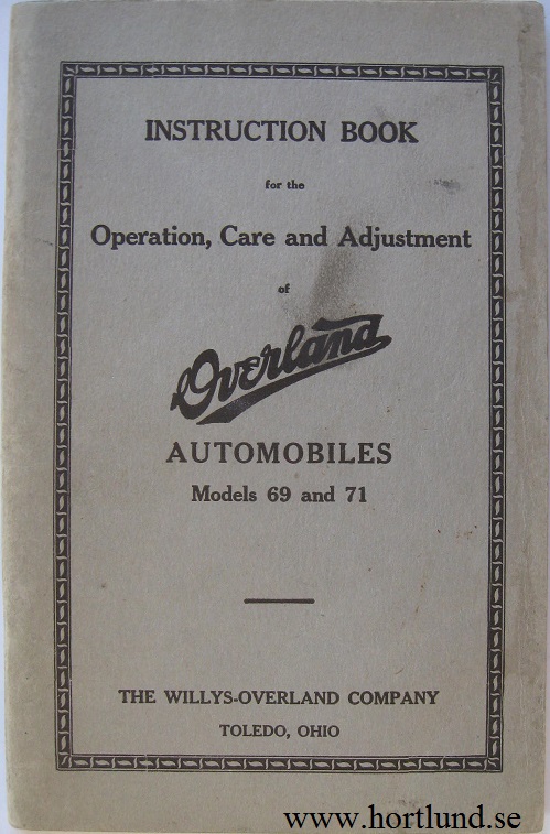 1913 Overland Instruction Book