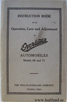 1913 Overland Instruction Book