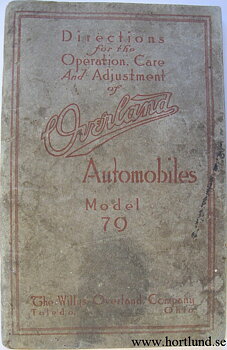 1914 Overland Model 79 Owner's Manual