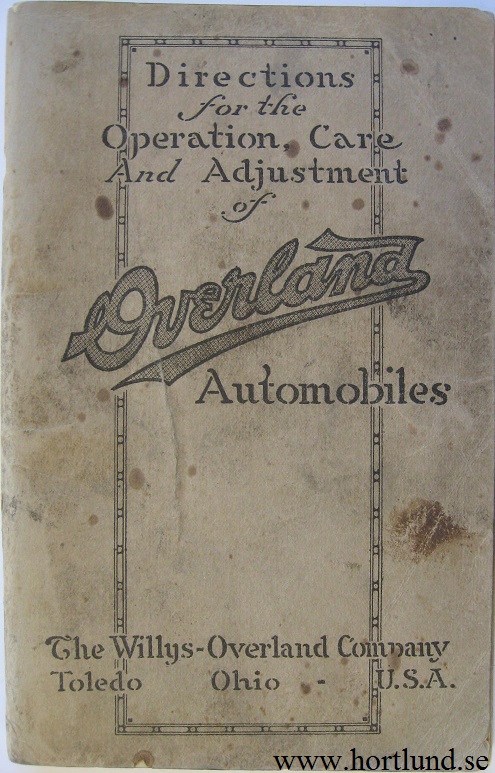 1915 Overland Model 80 and 81 Owner's Manual