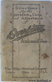 1915 Overland Model 80 and 81 Owner's Manual