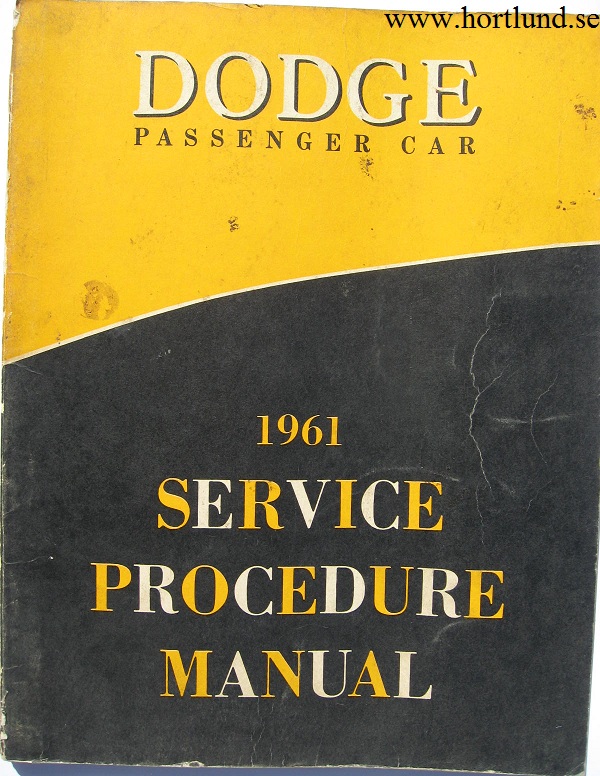 1961 Dodge Service Manual supplement