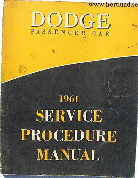 1961 Dodge Service Manual supplement