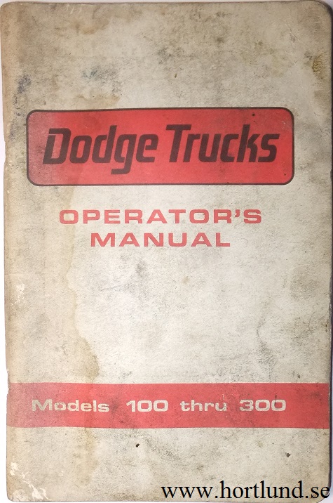 1966 Dodge Truck 100-300 Operator's Manual