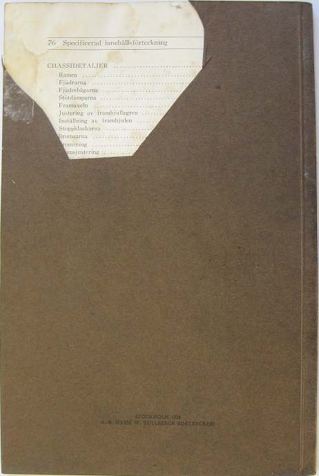 1930 Packard 8 7-26--7-33 och 7-40--7-45 Instruktionsbok svensk - 2