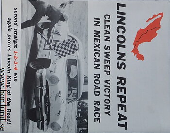 1954 Lincoln Mexican Road Race broschyr