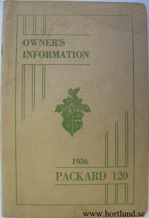 1936 Packard 120 Owner's Information