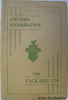 1936 Packard 120 Owner's Information