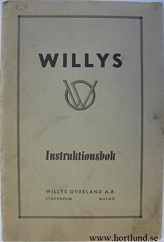 1938 Willys modell 38 Instruktionsbok