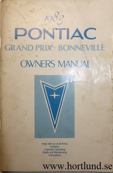 1983 Pontiac Grand Prix Bonneville Owner's Manual