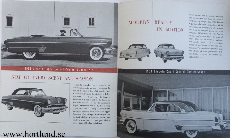 1954 Lincoln Facts about the... broschyr - 2