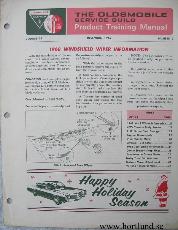 1968 Oldsmobile Service Guild Training Manual December 1967