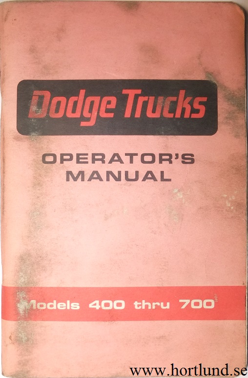 1966 Dodge Truck 400-700 Operator's Manual