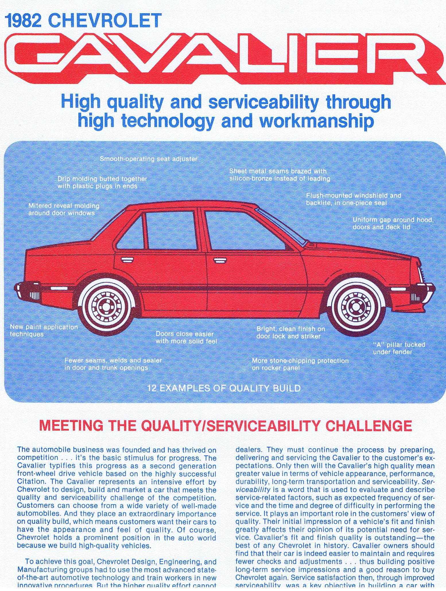 1982 Chevrolet Cavalier Broschyr