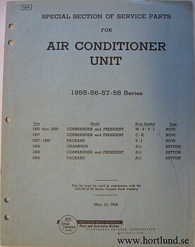 1955 - 1958 Studebaker and Packard Air Conditioner Parts