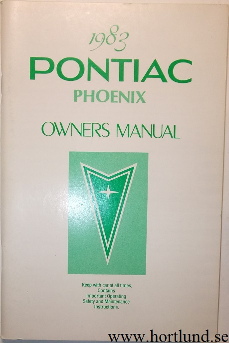 1983 Pontiac Phoenix Owner's Manual