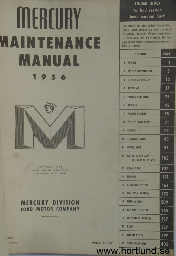 1956 Mercury Maintenance Manual original - 2