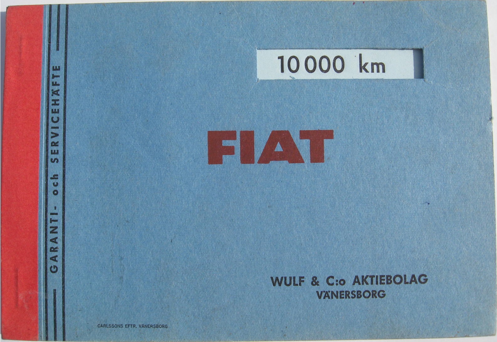 1965 Fiat Garanti- och Servicehäfte