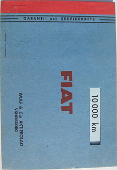 1965 Fiat Garanti- och Servicehäfte