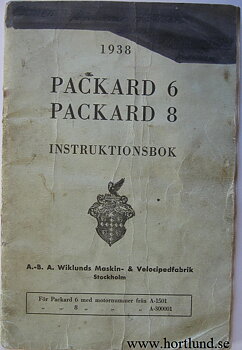 1938 Packard 6 och 8 Instruktionsbok