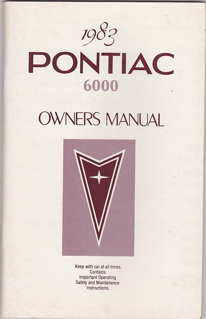 1983 Pontiac 6000 Owner's Manual