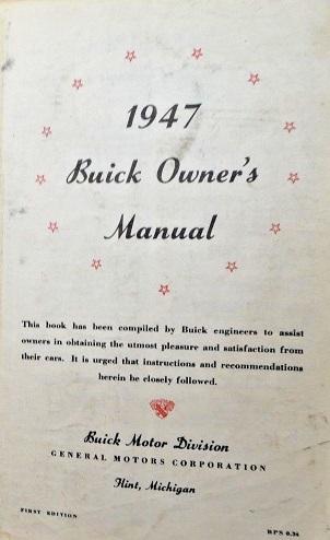 1947 Buick Owners Manual - 2