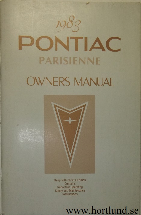 1983 Pontiac Parisienne Owner's Manual