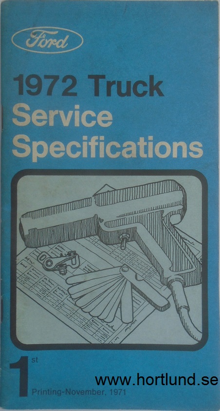 1972 Ford Truck Service Specifications