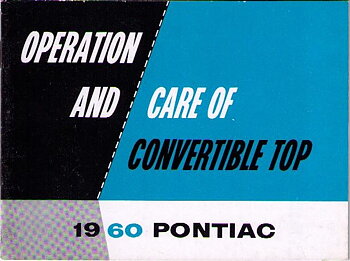1960 Pontiac Operation and Care of Convertible Top