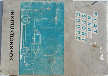 1969 Fiat 850 Sport Coupé instruktionsbok