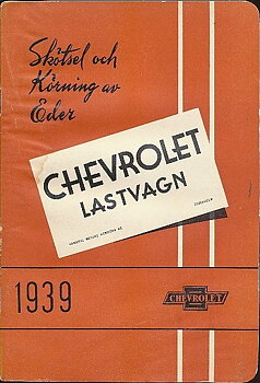1939 Chevrolet Lastbilar Handbok Svenskt Original