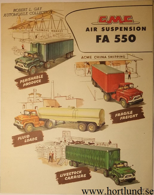 1957 GMC FA550 Air Suspension Truck Broschyr