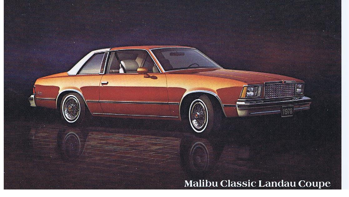 1978 Chevrolet Malibu Classic Coupe Vykort